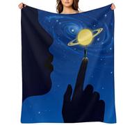 Blue Starry Sky Flannel Fleece Throw Blanket Soft Cozy Throws for Couch Sofa Bed Farmhouse Blanket Comfort Decorative Travel Blankets Lightweight All Season 30"x40"