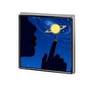 Blue Starry Sky Lapel Pin Cute Metal Brooch Pin Fashionable Square Badge for Shirts, Hats, Jackets Unique Fashion Accessories Gift for Men & Women