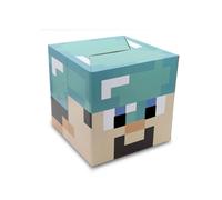 (Blue Steve Diamond Armor) Head Minecraft Cardboard Cover Box Steve Creeper Enderman Mask Costume Cosplay