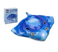 PMS International Inflatable Lounger Blue Stingray (188 x 145 cm), Comfortable Stylish Design, 1 Pc.