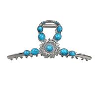Blue Stone Claw Clip,Gemstone Hair Claw Clips - Vintage Hair Clip Hats - Simulation Gem Metal Claw Clips for Fest Western Hairpin