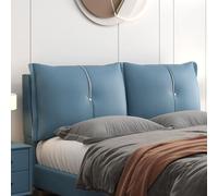 Blue,Straps 59"/Queen,Removable Bed Pillow Rectangular Segmented Headboard Support Cushion Large Backrest Positioning Button Reading Pillow Sofa Dorm Resting Upholstered