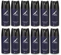 Blue Stratos Deodorant Body Spray Multi-Pack, Original Blue for Men, Classic Scent of Cedarwood, Vanilla, and Musk, 12 x 150ml