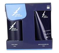 Blue Stratos Gift Set Containing 150ml Bath and Shower Gel and 150ml Deodorant Body Spray