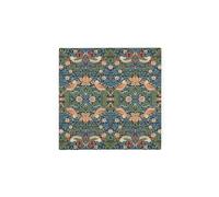 Blue Strawberry Thief Glass Hot Pot Stand - William Morris Artwork Gifts Small Square Kitchen Trivet/Protector 20cm x 20cm (8" x 8")