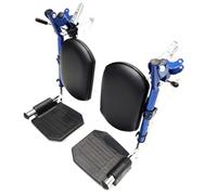 Blue Streak Wheelchair Elevating Leg Rest with Padded Calf Pad,Composite Footplates,Fits Most Standard wheelchairs and Transport Chair,Wheelchair Parts,Same Functional Structure as LK3JELR,(1Pr, Blue)