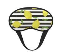 Blue Stripe and Lemon Blocking Light Mask Sleep Aid, Comfortable Blackout Sleep Mask for Travel Yoga, Soft Eye Cover