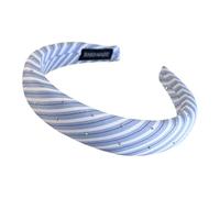 Blue Stripe Headwear Coastal Styles Hairband Lightweight Twill Fabric Gentle On Hair Stylish Hair Accessory Styling Tool Unisex Headbands For Casual Outfits