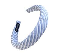 Blue Stripe Headwear Coastal Styles Hairband Lightweight Twill Fabric Gentle On Hair Stylish Hair Accessory Styling Tool Unisex Headbands For Casual Outfits