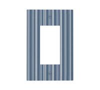 Blue Stripe Light Switch Wall Plate Faceplate Cover Single Rocker 1 Gang Decorator Outlet Receptacle Covers for Home Kitchen Room Bathroom Decor