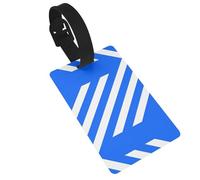 Blue Stripe Luggage Tags for Suitcases - Durable PVC ID Tags with Detachable Straps for Travel, Backpack, Golf Bag, Anti-Loss