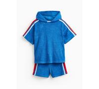 Blue Stripe Poncho Hooded Towel & Shorts Set 3-4 years