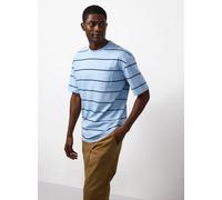 Blue Stripe Print Relaxed Fit T-Shirt XXXL