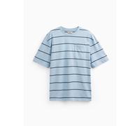 Blue Stripe Print Relaxed Fit T-Shirt XXXXL
