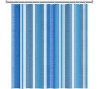 Blue Stripe Shower Curtain Different Thickness Blue Vertical Stripes Modern Concise Design Waterproof Polyester Shower Curtain Bathroom Decor 180X180cm/71X71 Inch