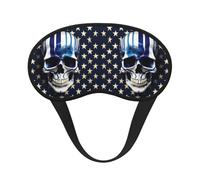 Blue Stripe Stars Skull Print Adjustable Eye Cover for Sleeping, Comfortable, Pressure-Free and Breathable Sleeping Masks