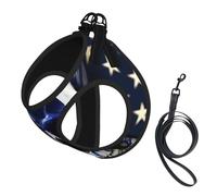 Blue Stripe Stars Skull Print Pet Leash Vest,For Small Dogs,Adjustable And Comfortable Cat Puppy Essentials