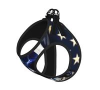 Blue Stripe Stars Skull Print Pet Leash Vest,For Small Dogs,Adjustable And Comfortable Cat Puppy Essentials