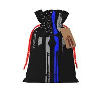 Blue Stripe Stars Skull Printed Drawstring Gift Bags,Various Sizes, Bulk Plastic Packaging Bags