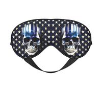Blue Stripe Stars Skull Sleep Mask,100% Natural Mulberry Silk Eye Mask with, Ultra-Soft Eye Covers for Sleeping, Travel, Nap