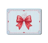 Blue Striped Dish Drying Mats for Kitchen, Vintage Red Bow Absorbent Rubber Dish Rack Mat, Spring Floral Pu Leather Drying Pad for Coffee Bar Protector 18x24 Inch