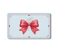 Blue Striped Dish Drying Mats for Kitchen, Vintage Red Bow Absorbent Rubber Dish Rack Mat, Spring Floral Pu Leather Drying Pad for Coffee Bar Protector 12x20 Inch