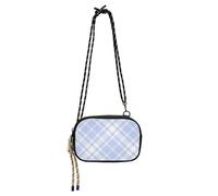 Blue Striped Mesh Sling Purse Crossbody Men Practical with Adjustable Strap Small Black Purses Go shopping