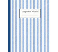 Blue Striped Notebook for School - Classic Oxford Design: Cute Classic Preppy Composition Book