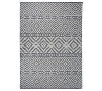 Outdoor Flatweave Rug Blue Stripes Runner Area Floor Carpet vidaXL