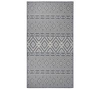 Outdoor Flatweave Rug Blue Stripes Runner Area Floor Carpet vidaXL