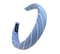 Blue Stripes And Dots Hair Band Soft Twill Fabric Headbands With Sponge Padding For Women Men Comfortable Hair Accessory