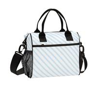 Blue Stripes Eco-Friendly Lunch Bag for Women with Shoulder Strap Lunch Tote Bag for Women for School Bolsa de lonchera para nina