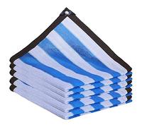 Blue Stripes Shade Netting Sunscreen Fabric Shading Rate 90% Privacy Screen Breathable Shade Cloth Shade net Cloth for Outdoor Backyard Garden Plant Barn 12-Pin (3mx3m/9.8ftx9.8ft)