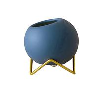 Blue Succulent Plant Pot Set, Gray Pottery Soil-Fillable Nordic Decor | Decorative Houseplant Holder, for Living Room Displays, School Projects, Plant Arrangements and Bathroom Shelves