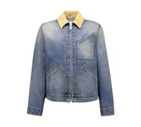 Blue Suede Collar Denim Jacket - male - Alexander McQueen - Denim Jackets - Blue - L - Jackets L