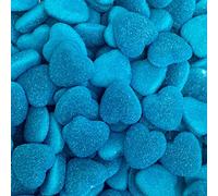 Blue Sugar Coated Filled Jelly Hearts - 1KG Bag - Valentines Heart Shaped Sweets - Cake Decorating - Baby Shower - Gender reveal - Blue Sweets - Gluten Free