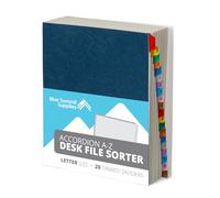 Blue Summit Expanding Desk File Sorter Organizer, Alphabetical File Organizer, Desk Sorter, Letter Size, 20 Dividers for A-Z Accordion File Organizer