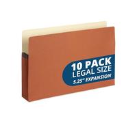 Blue Summit Expanding File Pocket Organizer, Legal Size, 5.25” Expansion - 10 Pack