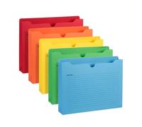 Blue Summit File Jackets, Files, File Folders, Lined for Notes, Letter Size, 2'' Expansion, Top Tab, Assorted Colors - 25 Pack