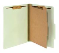 Blue Summit Supplies 10 Classification Folders, 1 Divider, Gray Green | Heavy-duty, Letter Size, 2 in Expansion, 2 Prong Fasteners, 1 Divider, for Medical and Legal Files