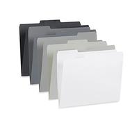 Blue Summit Supplies 10 Grayscale File Folders, Letter Size, 1/3 Cut Tab, Modern Gray, Black, and White Folder Assortment, Great for Organizing and Easy File Storage, 10 Per Box