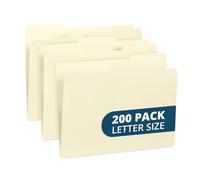 Blue Summit Supplies 200 Manila File Folders, Letter Size, 1/3 Cut Tab, Letter Size, Manila, Great for Organizing and Easy File Storage, 200 Per Box