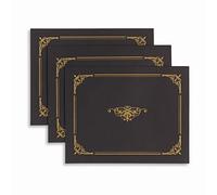 Blue Summit Supplies 25 Black Certificate Holders, Document Covers, Black Award Certificate Holder with Elegant Gold Foil Design, Black Linen Cardstock Paper, Letter Size, 25 Pack