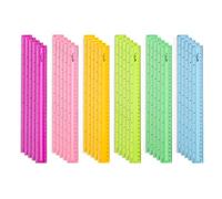 Blue Summit Supplies 30 Plastic Rulers, Bulk Shatterproof 12 Inch Ruler for School, Home, or Office, Clear Plastic Rulers, Assorted Colors, 30 Pack