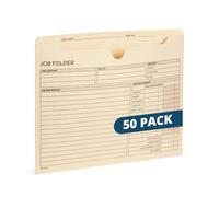 Blue Summit Supplies 50 Job Folders, Letter Size, Manila, Preprinted