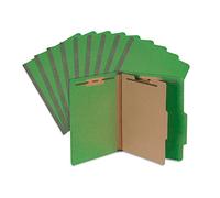 Blue Summit Supplies Classification Folders, 1-Divider, Letter Size, Green, with 2 Inch Tyvek Expansions, Durable 2 Prong Design for Organizing Standard Medical Files & Office Reports, 10 Pack