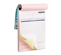 Blue Summit Supplies Contractors Invoice Book, 3 Part Carbonless Forms with White, Yellow, and Pink Copies, Work Order Receipt Book with Blank Invoice Sheets, 8-3/8 x 11-5/8 inch, 50 Pack