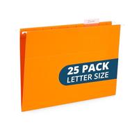 Blue Summit Supplies Hanging File Folders, 25 Reinforced Hang Folders, Designed for Home and Office Color Coded File Organization, Letter Size, Orange, 25 Pack