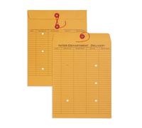 Blue Summit Supplies Interdepartment Envelopes with String Tie 10 x 13 Inches, Brown Kraft Interoffice Envelopes with string 10x13 - Reuseable,100 Count