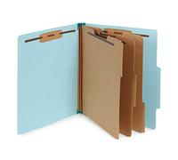 Blue Summit Supplies Light Blue Classification Folders, 3 Dividers, Letter Size with 2 Inch Tyvek Expansions, 8 Section, 10 Pack
